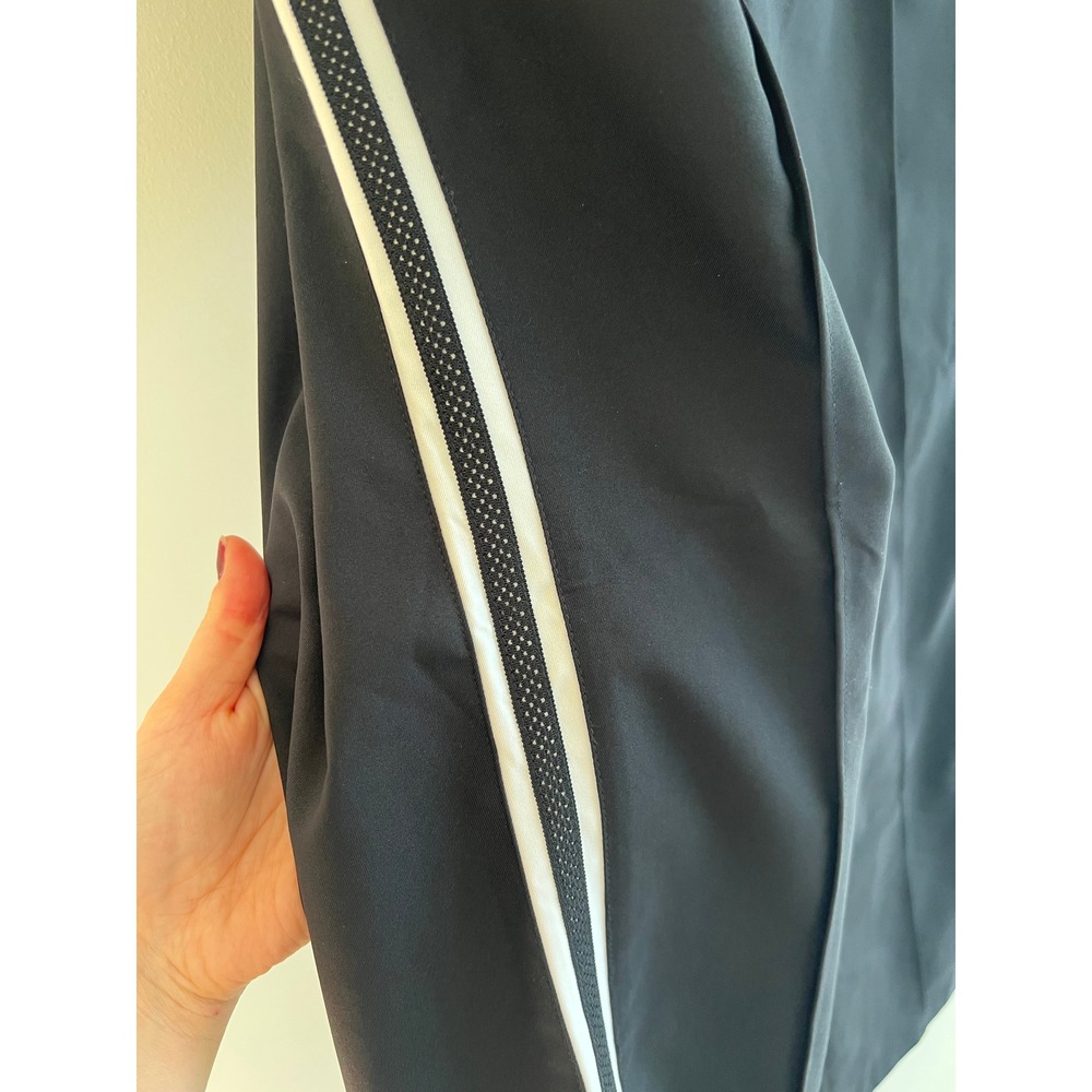 Black Side Stripe Track Pants M Y2K Gorpcore Athleisure Drawstring Straight Leg - Picture 4 of 7